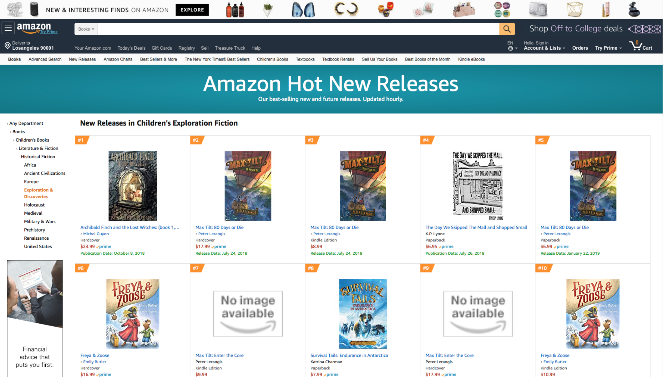 Amazon Hot New Releases #1 - Archibald Finch and the Lost Witches